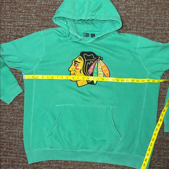 Vintage Chicago Blackhawks St. Patrick’s day Kelly green shamrock hoodie XXL - Picture 12 of 13